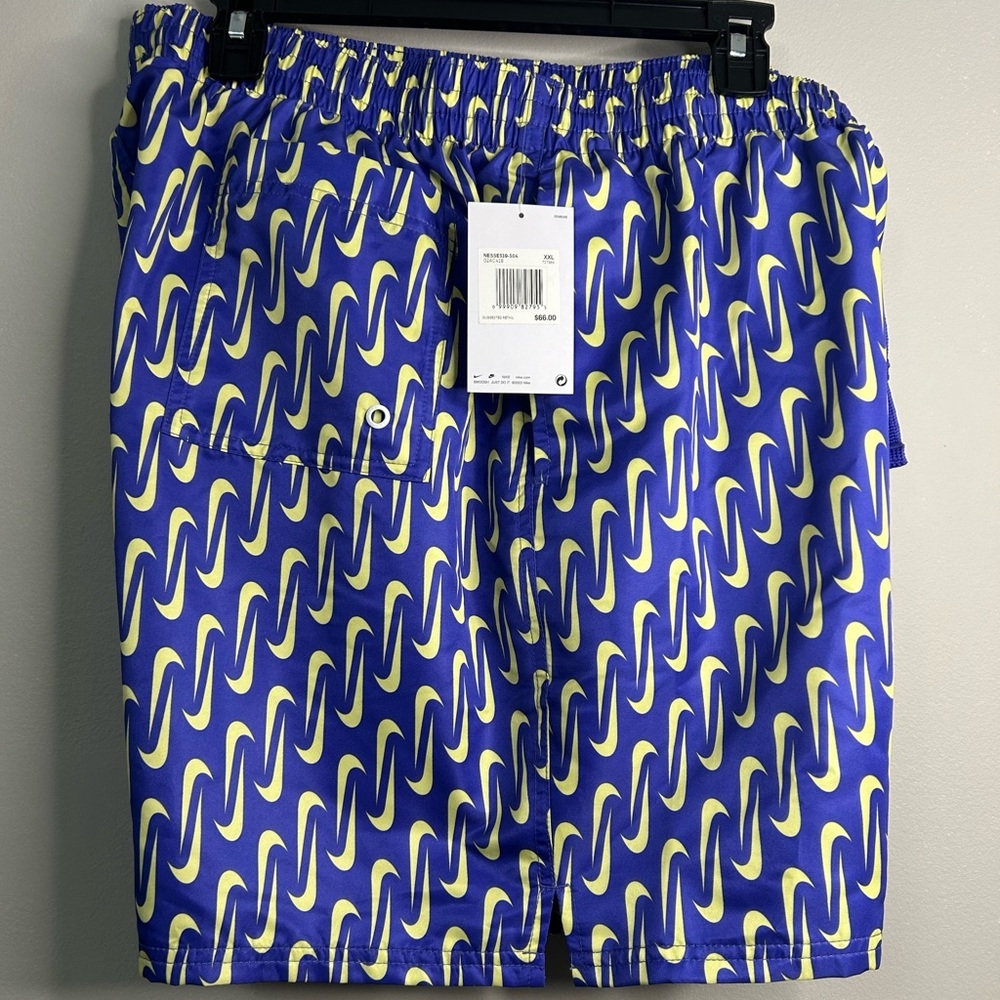 Nike Blue and Yellow Men's Swim Shorts